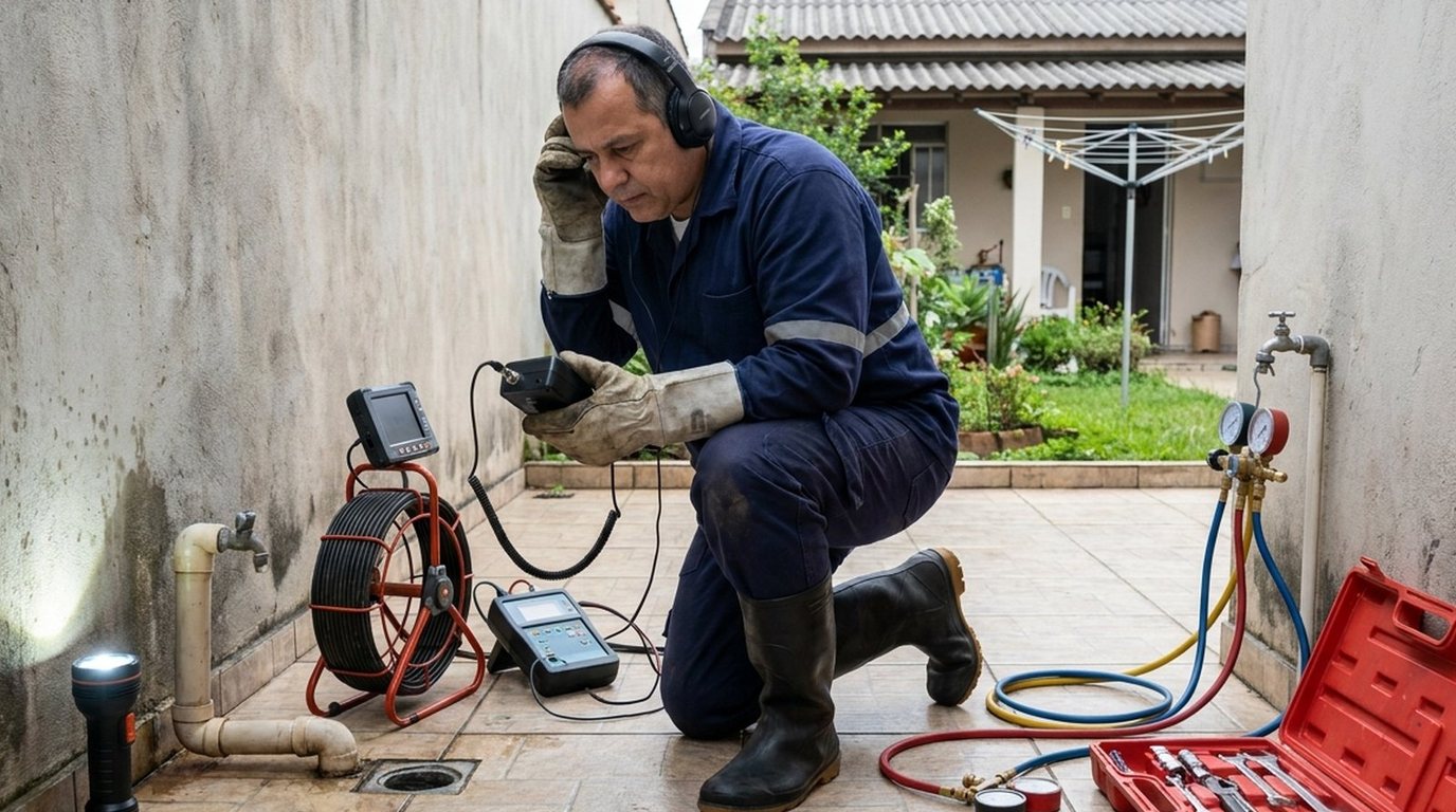 Caça Vazamento com Geofone em Uberaba‑MG