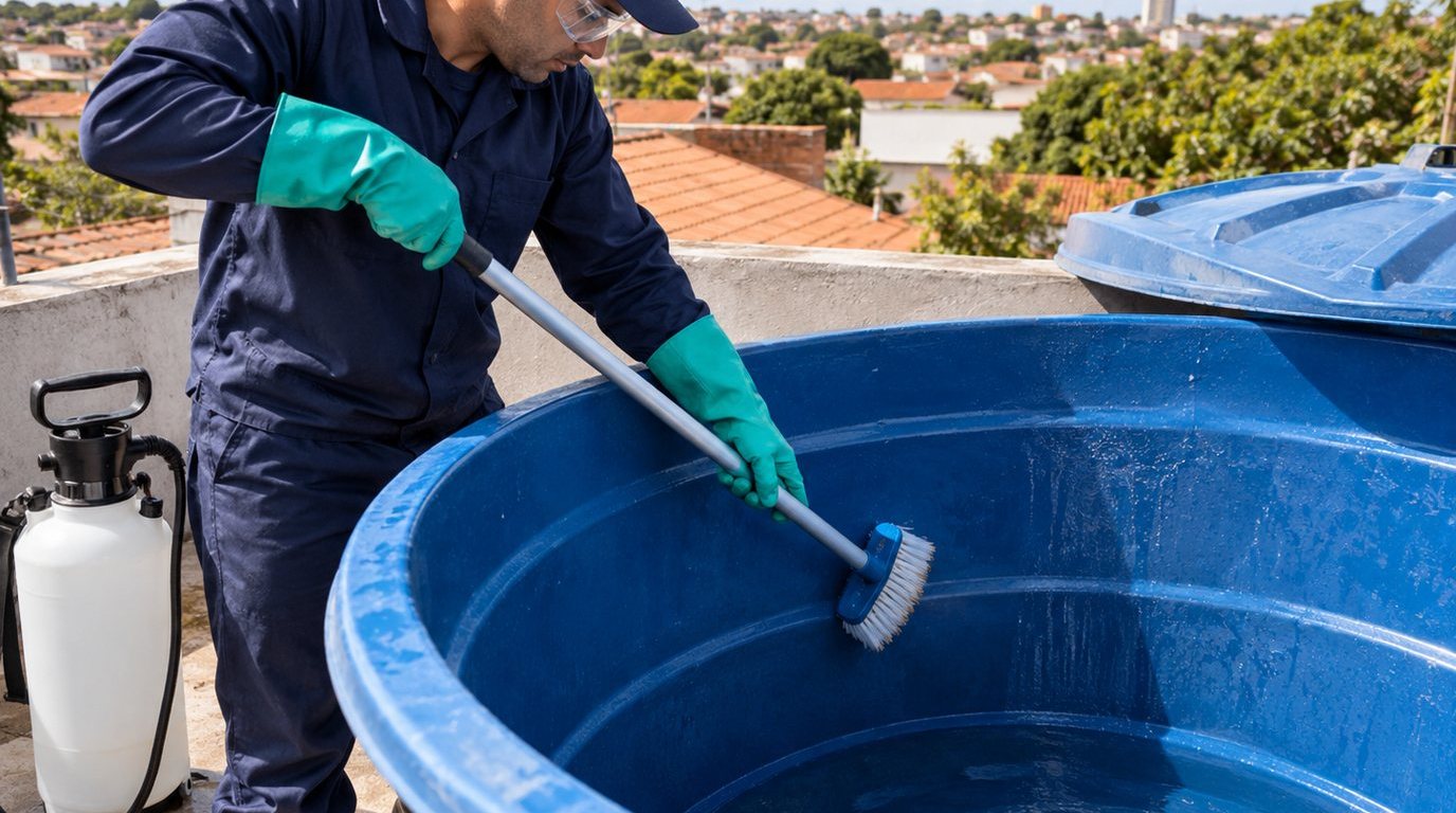 Higienização e Desinfecção da Caixa d'Água em Uberaba‑MG